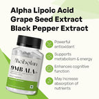 Supplements, Alpha Lipoic Acid 500 mg with Grape Seed Extract & Piperine Extra Strength, 120 Veg Capsules