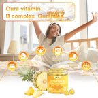Vitamin B Complex Gummies for Adult Kid-Pineapple Flavor-Chewable Supplement with 8 Essential B Vitamins (B1, B2, B3, B5, B6, B7, B9, B12) Non GMO,Vegan 60 Count