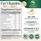 Eye Vitamins Supplements - 3x Strength Eye Health Vitamin with Lutein and Zeaxanthin - Vision Macular Health & Dry Eyes Support With Zinc, Vitamins C E & Minerals, Bottled in USA - 120 Capsules
