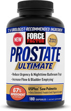 Force Factor Prostate Ultimate, Prostate Health Supplement for Men with Nettle & Saw Palmetto, #1 Urologist Recommended Ingredient to Support Urinary Flow, Bladder Emptying, 180 Caps