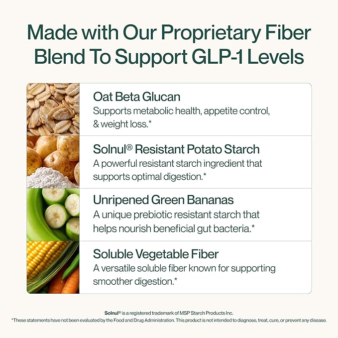 Supergut GLP1 Daily Support, Blood Orange - High Fiber GLP-1 Supplement Powder for Women & Men - Sugar-Free Drink Mix for Gut Health & Digestive Support (18 Servings)