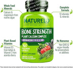 NATURELO Calcium Supplement - with Vitamin C, Vitamin D3, K2, and Calcium Magnesium Zinc for Bone Strength with Calcium 600mg - Plant-Based, 360 Vegetarian Capsules, Non-GMO, Soy & Gluten-Free
