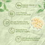 300 Pcs 2 in 1 Vitamin D3 10000 iu Plus K2 (MK-7) 200 mcg, Coconut Oil Softgels with Vitamins D & K, Supports Bone, Heart & Immune Health - Easy to Swallow & Non-GMO