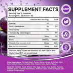 Sugar Free Biotin Hair, Skin & Nails Gummies, Supports Healthy Hair, Skin and Stronger Nails, with Vitamin C, Zinc Chewable Vitamin B7 Supplements for Women & Men, Vegan, Non-GMO, Grape, 120 Count