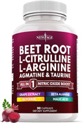 NEW AGE Beet Root Capsules - L Arginine, L Citrulline, Nitric Oxide, Beetroot Powder, Arginine, Citrulline Supplement – 90 Vegan Capsules