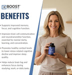 BoostCeuticals Phosphatidylserine 100mg with Ginkgo DMAE Gotu Kola - Memory, Stress & Cortisol Support, Cognitive Focus, Sleep Health, Brain Function Supplement, 90 Capsules
