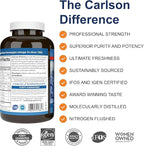 Carlson - Cod Liver Oil Gems, 460 mg Omega-3s, Plus Vitamins A and D3, Wild Caught Norwegian Arctic Cod, Sustainably Sourced Nordic Fish Oil Capsules, Lemon, 150 + 30 Softgels