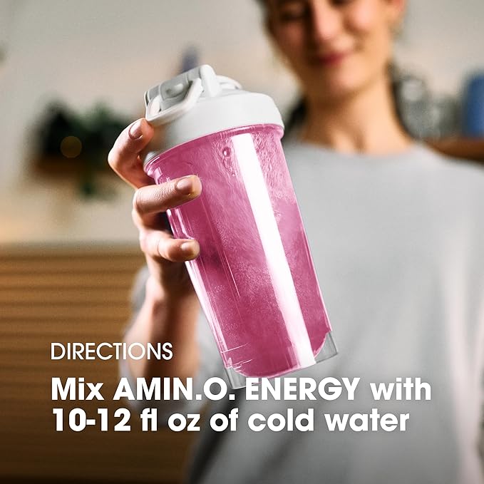 Optimum Nutrition Amino Energy Plus Hydration Packets, On-the-Go Energy Powder Stick Packs, Strawberry Burst, 25 Count