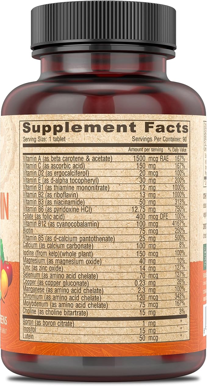 DEVA Vegan Iron-Free Multivitamin & Mineral Supplement, Green Food Blend, Spirulina, Chlorella, Ashwagandha, Broccoli, 90 Coated Tablets