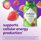 Vitafusion B-Complex Gummy Dietary Supplements, with 5 B Vitamins to Support Cellular Energy Production (1), Plus Vitamin C, Strawberry Flavor, 60 Count (Pack of 2)
