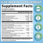 2 Pack Eye + Brain Supplements for Memory and Focus, Lutein 40mg, Zeaxanthin, Astaxanthin, Bilberry, Lion’s Mane, Bacopa Monnieri, Ginkgo Biloba, 14 in 1 Eye Vitamins for Adults & Seniors 240 Capsules