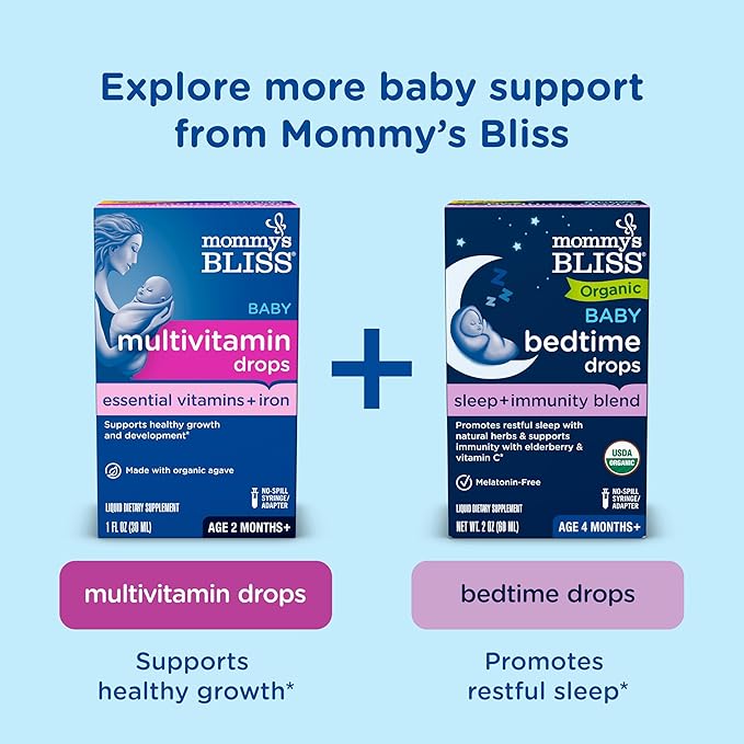 Mommy's Bliss Baby Probiotic Drops Everyday - Gas, Constipation, Colic Symptom Relief - Newborns & Up - Natural, Flavorless, 0.34 Fl Oz