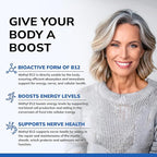aSquared Nutrition Vitamin B12-5000 MCG Supplement with Methylcobalamin (Methyl B-12) - Max Strength Vitamin B 12 Support to Help Boost Natural Energy, Benefit Brain & Heart Function - 120 Tablets