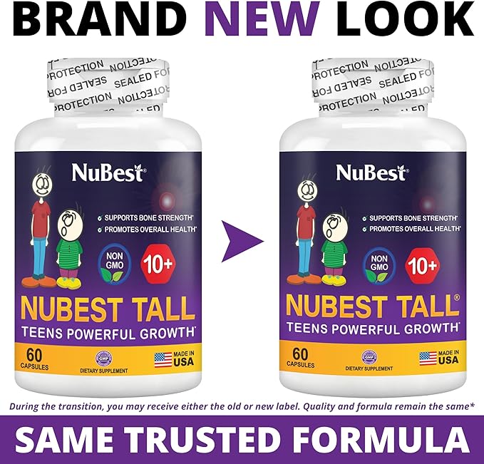 NuBest Tall 10+ Premium Bone Strength Formula, Enhanced Immunity and Overall Health for Age 10+ with Calcium, Vitamin D3, Vitamin K2, and Multivitamins | Pack 12