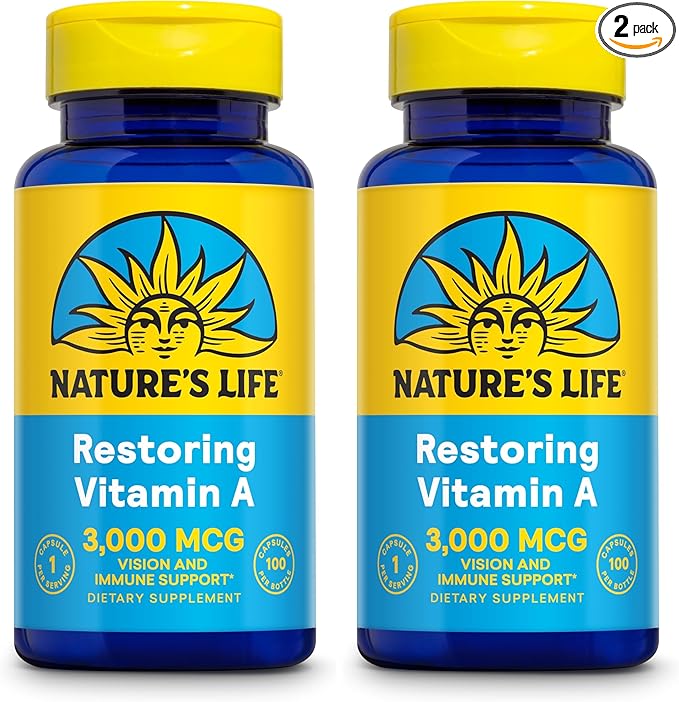 Nature's Life Vitamin A 10,000 IU | 100 ct (Pack of 2)