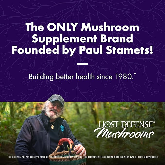 Host Defense MycoBotanicals Brain* Capsules - Brain Support Supplement with Lion's Mane, Reishi & Cordyceps Mushroom - Herbal Supplement for Memory & Focus Support - 60 Capsules