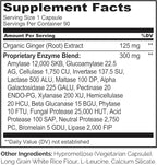 NATURELO Digestive Enzymes - Full Spectrum Support with a Broad Blend of 15 Enzymes Plus Ginger - 90 Vegan Capsules