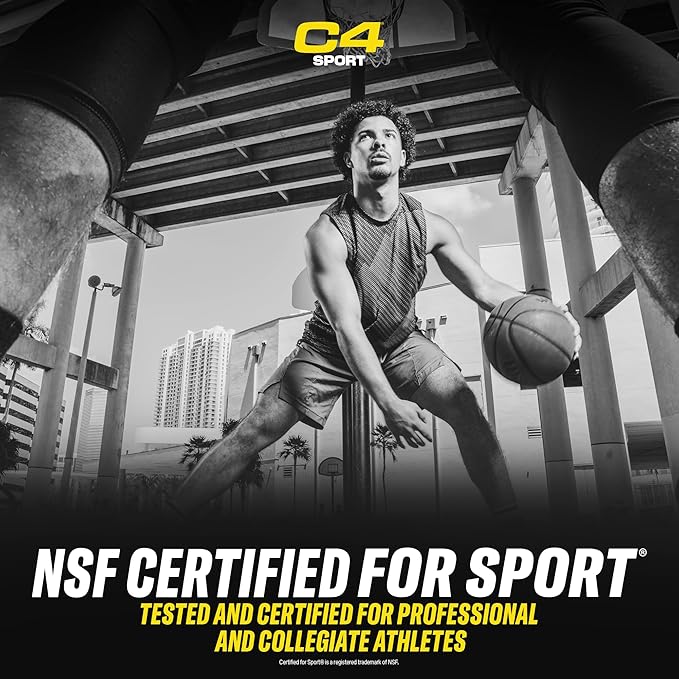 Cellucor C4 Sport Pre Workout Powder Blue Raspberry - Pre Workout Energy with 3g + 135mg Caffeine and Beta-Alanine Performance Blend - NSF Certified for Sport | 30 Servings