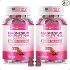 Magnesium Glycinate Plus Gummies 860mg, Sugar-Free, Non-GMO, Gluten-Free, Magnesium Gummies for Adults & Kids, Sleep, Relaxation & Focus, Magnesium Supplement for Women, Mixed Berry Flavor, 120 Count