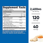 Nutricost Turmeric + Ginger Capsules with Bioperine, 2400mg Per Serving, 120 Capsules - GMO-Free, Gluten-Free, 40 Servings