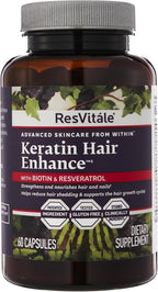 ResVitále Keratin Hair Enhance - Keratin Supplement for Hair Growth - 60 Capsules