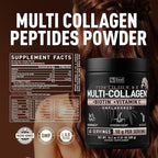 Zeal Naturals Multi Collagen Protein Peptides Powder Types I II III V X - Vitamin C, Biotin & Hyaluronic Acid - Hair, Skin & Nails - Marine, Bovine, Chicken & Eggshell - Unflavored, 45 Servings