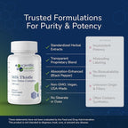 Milk Thistle Liver Detox Complex – Clinical-Grade Liver Support Supplement with Turmeric, Dandelion, Beet, Picrorhiza, Black Pepper – Phase I & II Detox – 60 Capsules – Non-GMO