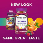 Centrum MultiGummies Gummy Multivitamin for Women, Multivitamin/Multimineral Supplement with Vitamin D3, B and Antioxidants, Assorted Fruit Flavor - 170 Count