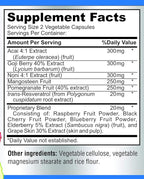 Super Antioxidant Fruit Superfood Complex - Powerful Antioxidant Superfruits, Acai, Goji, Noni, Mangosteen, Pomegranate, Elderberry, Resveratrol, Immune Support, Skin Care - 60 Capsules