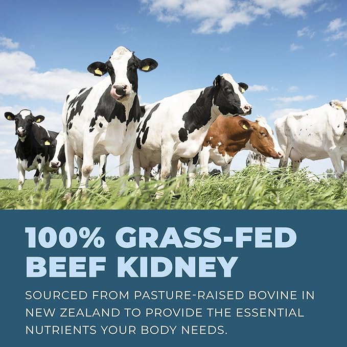 Left Coast Performance Grass Fed Beef Kidney Supplement –100% Grass Fed, Freeze Dried, Non-GMO, New Zealand Pasture Raised Beef Organ Supplement - DAO Enzyme and Histamine Support– 180 Capsules