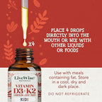 Vitamin D3 K2 Kids Liquid Drops - 112 Servings, Ultra Concentrated Formulation, Fast Absorption 800 IU & 35 MCG for Calcium & Bone Support - Daily Nutritional Support Parents Trust