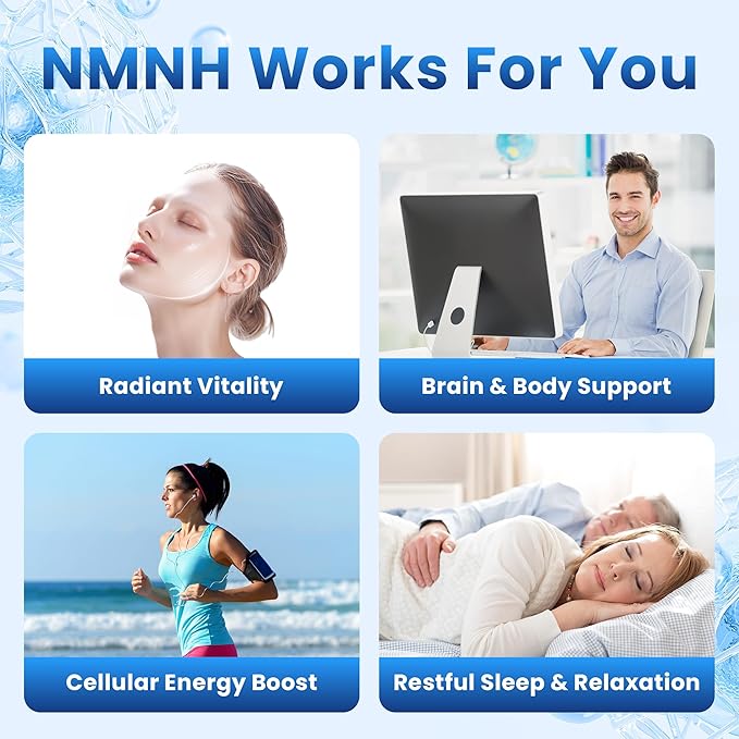 NMNH (NMN Supplement Alternative), NAD+ Supplement with Dihydronicotinamide Mononucleotide for Cellular Health, Healthy Aging & Sustained Energy, 60 Capsules