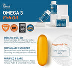 Dr. Tobias Omega 3 Fish Oil 2000mg Triple Strength with 800mg EPA 600mg DHA Per Serving | Fish Oil Omega 3 Supplements for Heart Brain & Immune Support - 60 Softgels (30 Servings)