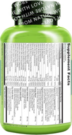 NATURELO Whole Food Multivitamin for Women - with Vitamins, Minerals, & Organic Extracts - Supplement for Energy and Heart Health - Non GMO - 120 Vegan Capsules
