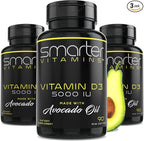 (3 Pack) Smarter Vitamin D3 5000 IU in Avocado Oil 125mcg 270 Mini Softgels