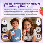 Kids Sleep Gummies, Magnesium Bisglycinate 100/200 mg + 200/400 mg Calcium Citrate for Kids 4+, w/L-Theanine, B6, Zinc, D3K2 & GABA, Lemon Balm, Chamomile Extract for Zzz & Relax, Bone, Muscle -2 Pack