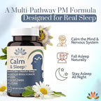 Migra-Well PM Sleep Aid for Adults – Magnesium Bisglycinate with Apigenin & Passionflower for Calm, Deep Sleep & Nerve Support – Non-Habit Forming, Plant-Based Sleep Supplement, 60 Capsules