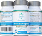 Rhodiola & Ashwagandha with L-Theanine - Award Winning Ashwagandha KSM-66 600mg & 1500mg Rhodiola (3% Rosavins - 1% Salidrosides) whole root equivalent- adaptogen combo- No artificial fillers