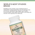 Astaxanthin - Triple Strength 12mg (Only Patented Astaxanthin (Astrareal) with 70+ Human Clinical Trials) Grown, Harvested, and Made in The USA (Astaxantina) by Double Wood