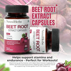 Beetroot Capsules 800mg Tablets | Heart Health, Blood Pressure Support Supplement for Natural Energy & Antioxidant Boost Extract Supplement | Ayurveda Suggested (60 Vegan Capsules)