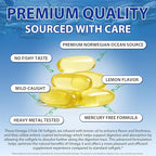 AIQIUSHA Omega 3 Fish Oil Supplements 4200mg – Triple Strength EPA DHA (1200/900), No Fishy Burps, Enteric Coated, Supports Heart, Brain, Joint Health, 240 Softgels