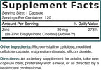 Bronson Zinc Glycinate 30mg Chelated Superior Absorption 100% Chelated Formula Non-GMO, 120 Vegetarian Capsules