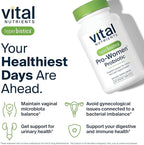 Hyperbiotics Vital Nutrients Pro Women Probiotics for Women | Vaginal Probiotics for PH Balance | Oral Probiotic for Vaginal Health and Urinary Tract Health | 6 Targeted Strains | 30 Vegan Tablets