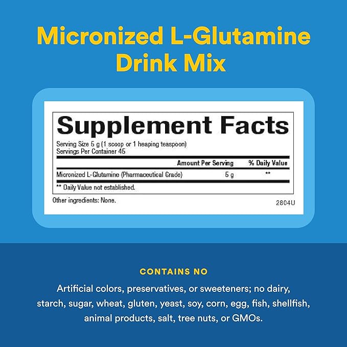Natural Factors, Micronized L-Glutamine Drink Mix 5000 mg, Supports Muscles and Immune Function, 8 Oz