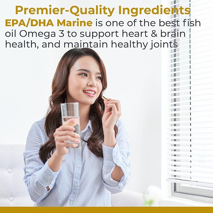Premier Research Labs EPA DHA Marine Softgels - Omega 3 Fish Oil, EPA DHA Omega 3 Supplement, Fatty Acids for Women & Men, Natural - 90 Softgel Capsules