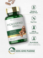 Carlyle Pycnogenol 100mg | 30 Capsules | French Maritime Pine Bark Extract | Pinus Pinaster | Non-GMO and Gluten Free Supplement
