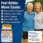 Sciatica Relief Supplement with 2400 mg Alpha Lipoic Acid – Maximum Strength Sciatic Nerve Support for Lower Back & Legs – 2400mg ALA, Vitamins, Magnesium, Turmeric & Ginger – 60 Capsules
