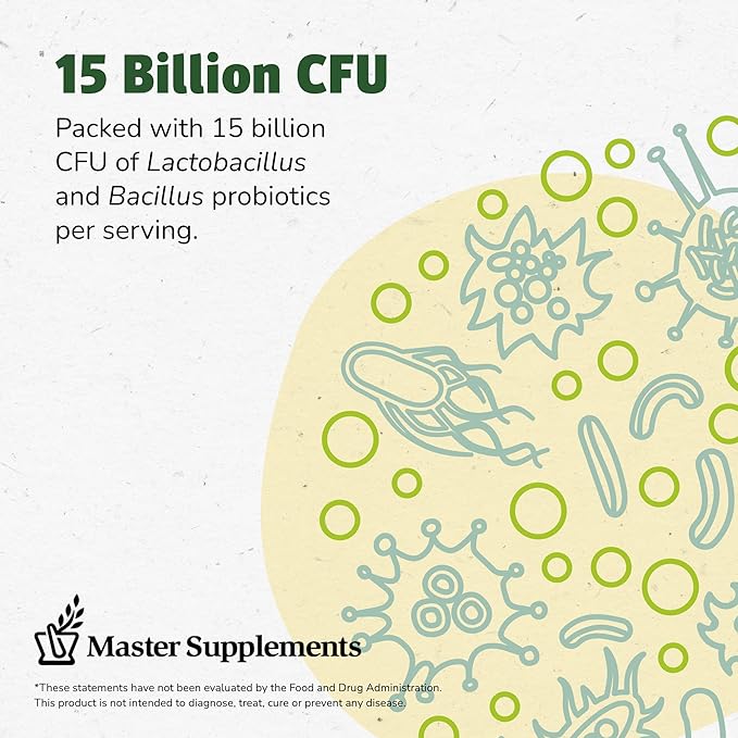 Master Supplements Truflora, 15 Billion CFU, 3 Probiotics, 2 Enzymes, 32 - V-Caps