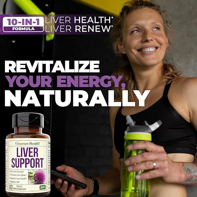 Vimerson Health Liver Cleanse Detox & Repair - Milk Thistle Supplement with Dandelion Root, Artichoke & Zinc for Liver Support, Healthy Digestion, Energy with Milk Thistle Extract, 60 Tablets