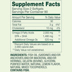 SUREFECT Spring Valley Maximum Care Omega-3 2000mg Fish Oil - 180 Softgels - General Wellness & Cardiovascular Support* - High EPA/DHA (1480mg), Lemon Flavor Organizer.